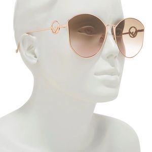 FENDI  63mm Round Sunglasses
GOLD COPPER/ BROWN PINK